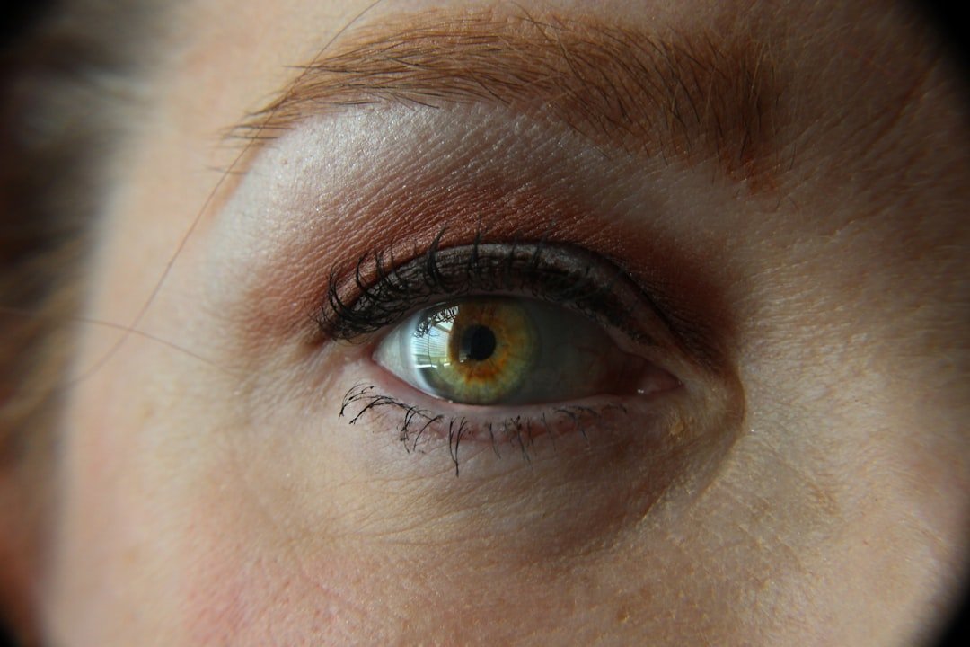 Close-up of natural lashes before lamination treatment